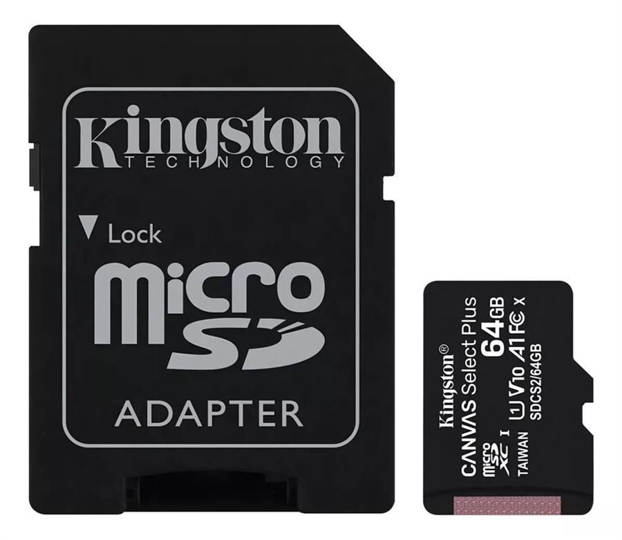 Tarjeta de Memoria Kingston microSD 64GB con Adaptador