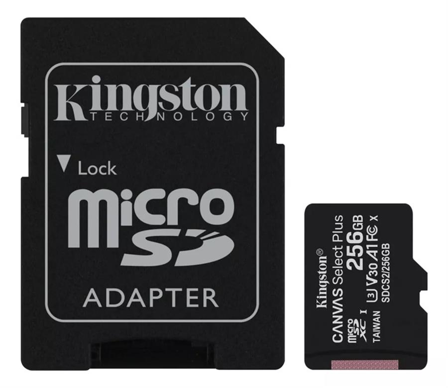 Tarjeta de Memoria Kingston microSD 256GB con Adaptador​